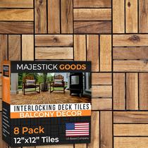 Telhas de convés Majestick Goods Interlocking Acacia Wood 0,9 cm 8 m²