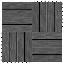 Telhas de deck vidaXL de 11 peças WPC Outdoor 1m² - Preto