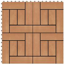 Telhas de deck: vidaXL, madeira, plástico, composto, teca, 1 m², 11 unidades