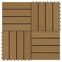 Telhas de deck vidaXL WPC cor de teca 30x30cm 11 peças