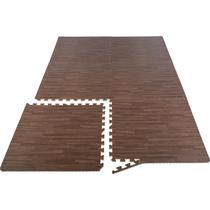 Telhas de piso de espuma Stalwart Wood Grain 24 pés quadrados com borda escura Telhas de piso de espuma Stalwart Wood Grain 24 pés quadrados com borda escura