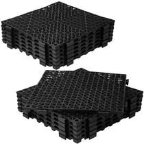 Telhas de piso Dingbaayee 12 unidades de PVC entrelaçado antiderrapante 30x30cm