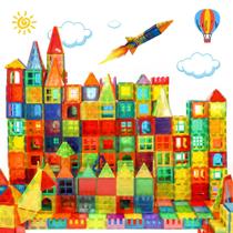 Telhas magnéticas Little Vo 180 unidades com 2 carros para crianças de 3 anos ou mais