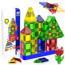 Telhas magnéticas Magneverse Mini 40 unidades com caixa de armazenamento Kids 3+