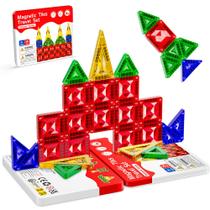 Telhas magnéticas Zupooko Mini para crianças 3-8 com caixa de armazenamento de metal