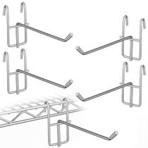 Telooco Kit com 4 Ganchos para Prateleira Aramada em Aço Inoxidável 15 x 3 x 6 cm Telooco Kit com 4 Ganchos para Prateleira Aramada em Aço Inoxidável 15 x 3 x 6 cm