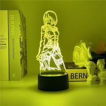 Tema 3D de LED Night Light Attack on Titan Mikasa Ackerman