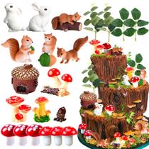 Tema de decoração de bolos JeVenis Mushroom Woodland Animals