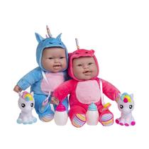 Tema de unicórnio de 30 cm da Twin Baby Dolls JC Toys Lots to Cuddle Tema de unicórnio de 30 cm da Twin Baby Dolls JC Toys Lots to Cuddle