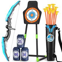 TEMI Bow and Arrow Set for Kids 4-8,Kids Archery Set with LED Lights Includes 10 Suction Cup Arrows, Quivers & Standing Target, Outdoor Toys for Kids Boys & Girls 3-12 Year Old