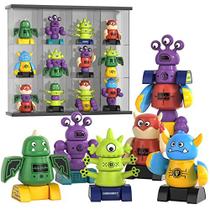 TEMI Brinquedo robô magnético para crianças de 3 a 5 anos de idade - Blocos magnéticos monstros empilhando transformar brinquedos para crianças com caixa de armazenamento, conjunto para crianças idade 3 4 5 6 7 anos meninos, Natal & Presente de Aniv