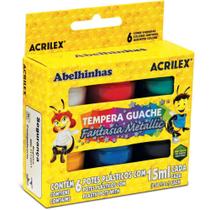 Tempera Guache 15ml 6 Cores Fantasia Metallic 02002 Acrilex