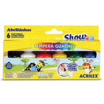 Tempera Guache 18ml 6 Cores com Pincel - Acrilex