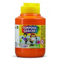 Tempera guache 250ml laranja acrilex