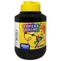 Tempera guache 250ml preto -acrilex