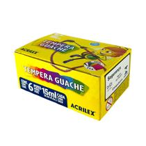 Tempera Guache Acrilex com 6 cores Abelhinhas 15ml cada pote