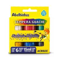 Tempera Guache Acrilex Fantasia Metallic 6 Cores 15 Ml