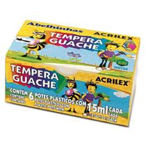 Tempera Guache Acrilex Kit com 06 Cores com 15 ml Cada - 02020 Tempera Guache Acrilex Kit com 06 Cores com 15 ml Cada - 02020