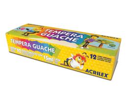 Tempera Guache Acrilex kit com 12 Cores com 15 ml Cada