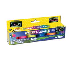 Tempera guache neon 6 cores 15ml acrilex