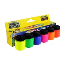 Tempera guache neon 6p 15ml acrilex