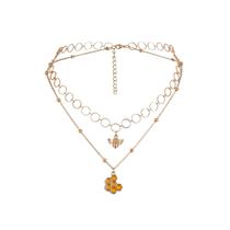 Temperamento feminino redondo malha estéreo abelha brincos colar banhado a prata Temperamento feminino redondo malha estéreo abelha brincos colar banhado a prata