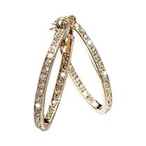 Temperamento zircão hoop brincos brilhantes elegantes orelha jóias acessórios festa roupas decoração