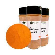 Tempero Cúrcuma Pó Alta Qualidade Kit 3 Pote Com Dosador 60G