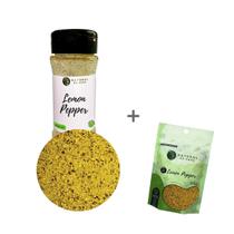 Tempero Em Pó Lemon Pepper Kit Pote Com Dosador + Refil 80G