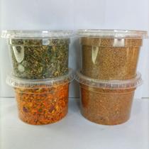 Tempero naturais essenciais na cozinha Kit 4 potes 70g cada