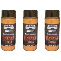 TEMPERO PARA BATATA FRITA BRAVUS - 3 POTES 120g