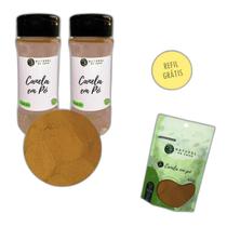 Tempero Premium Canela Pó Kit 2 Pote Dosador + Refil 75G