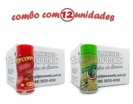 Temperos Para Pipoca - Cx 12 - 6 Bacon - 6 Pimenta E Limão