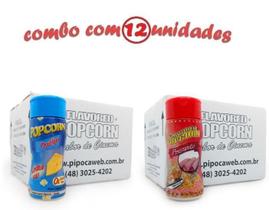Temperos Para Pipoca - Cx 12 Frascos - 6 Queijo - 6 Presunto