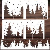 Template Stencil SUNVERSE Christmas Window Glass 135 cm