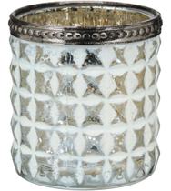 TEMPLE CASTIÇAL 8x7x7cm METAL BRANCO