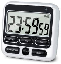 Temporizador de cozinha digital KTKUDY Relógio de 24 horas com alarme preto