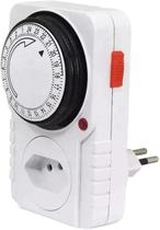 Temporizador de Tomada Mecânico com Timer Analógico Programável Bivolt 110v 220v Fachadas Painéis Luminosos Psicinas Aquários Jardim Geladeira