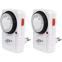 Temporizador de Tomada Mecânico com Timer Analógico Programável Bivolt 110v 220v Fachadas Painéis Luminosos Psicinas Aquários Jardim Geladeira