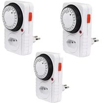 Temporizador de Tomada Mecânico com Timer Analógico Programável Bivolt 110v 220v Fachadas Painéis Luminosos Psicinas Aquários Jardim Geladeira