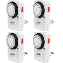 Temporizador de Tomada Mecânico com Timer Analógico Programável Bivolt 110v 220v Fachadas Painéis Luminosos Psicinas Aquários Jardim Geladeira