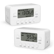 Temporizador digital BN-LINK Heavy Duty de 7 dias com tomada dupla, pacote com 2