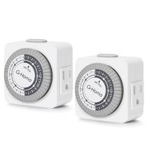 Temporizador G-Homa para tomadas elétricas, intervalos de 24 horas e 30 minutos Temporizador G-Homa para tomadas elétricas, intervalos de 24 horas e 30 minutos