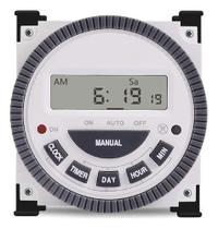 Temporizador horario semanal tm 619-24 24vdc para trilho din