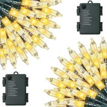 Temporizador operado por bateria String Lights ZAIYW, pacote com 2 unidades de 7 m 70 LED Temporizador operado por bateria String Lights ZAIYW, pacote com 2 unidades de 7 m 70 LED