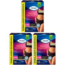 Tena pants discreet black roupa íntima tipo calcinha molde perfeitamente ao corpo 48unid tam g/eg