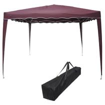 Tenda Articulada Gazebo Barraca Praia Piscina Eventos 3x3M Dobrável Com Bolsa de Transporte Bordô - Importway