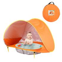 Tenda Barraca Infantil Proteção Solar UV com Piscininha Bebê Criança Verão Laranja - Leia A Descrição