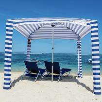 Tenda Beach Shade CoolCabana com proteção UPF 50+, listras marinhas