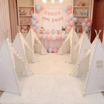 Tenda de Brincar Dobrável Sumbababy Kit com 6 Tipis Brancos Tenda de Brincar Dobrável Sumbababy Kit com 6 Tipis Brancos